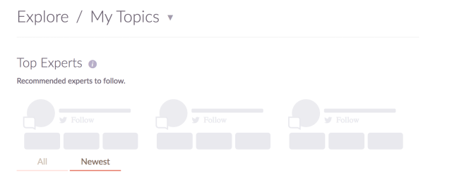 Klout experts are blank