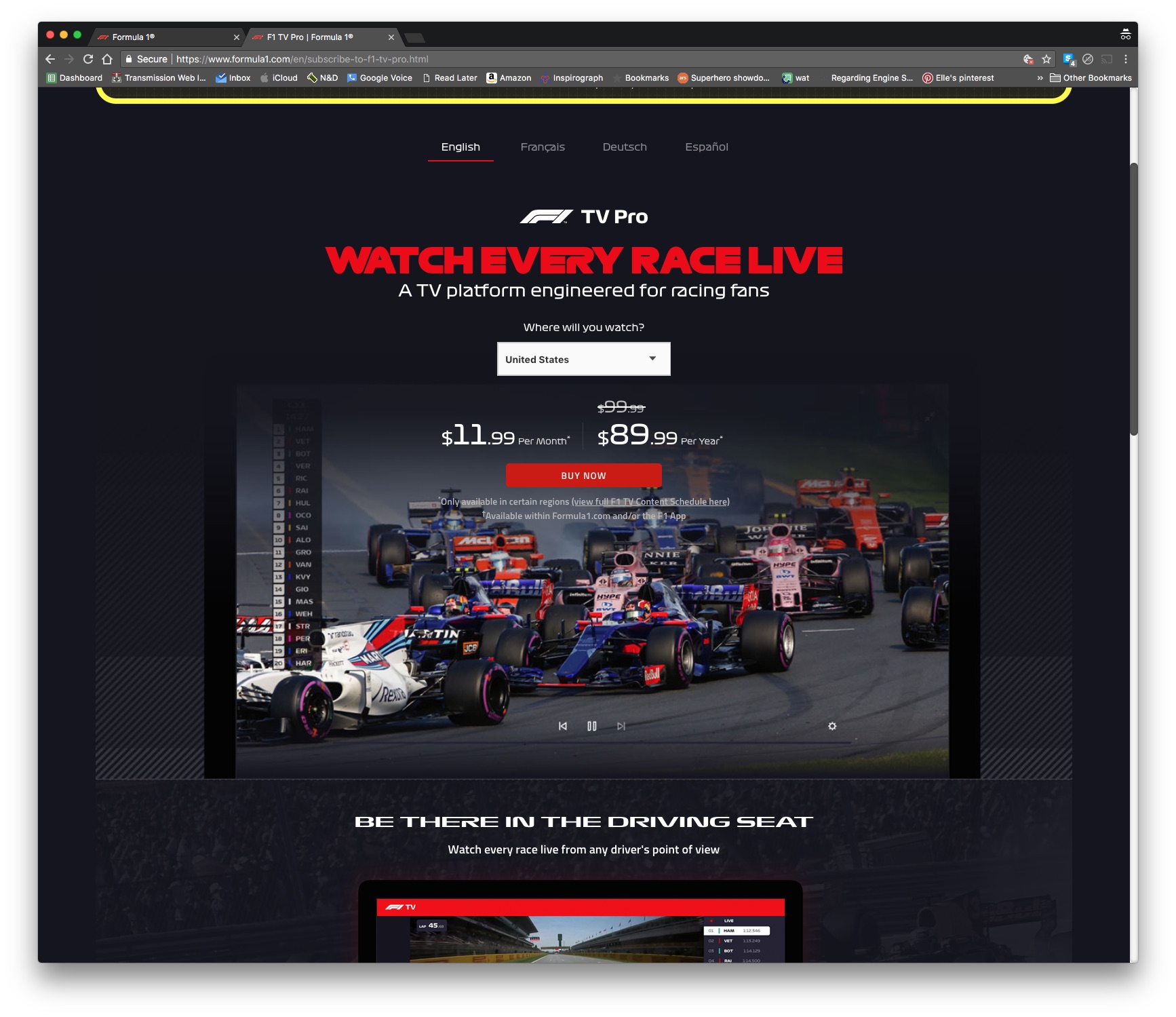 f1 live streaming total