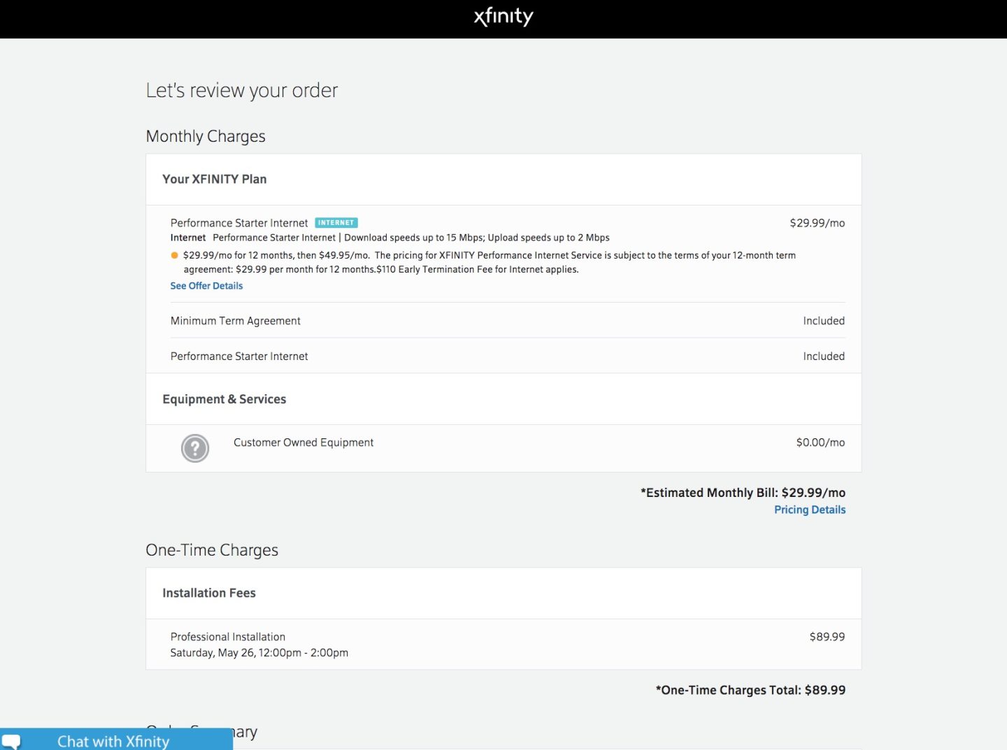 Comcast charges 90 install fee at homes that already have Comcast