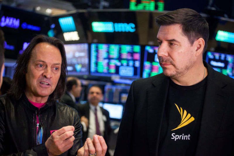 John Legere, CEO of T-Mobile, and Marcelo Claure, CEO of Sprint, express it during an interview.