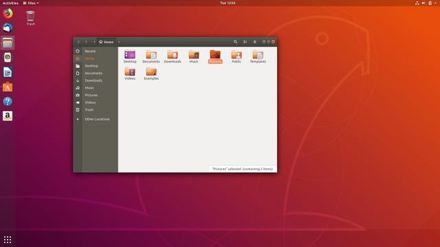 Ubuntu 18.04, Gnome Files'ın en son sürümüne sahiptir ve masaüstünde simgeler almayı başarır