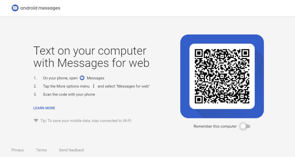 google android messages on pc