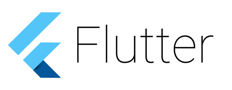 The Flutter logo.