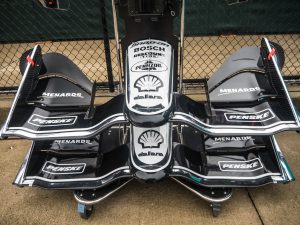 Spare IndyCar front wings