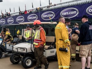 Safety workers at Detroit Grand Prix