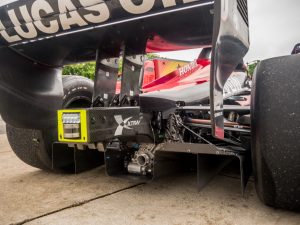 The back end of an IndyCar