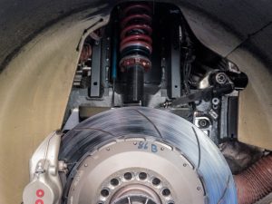 The suspension of an Acura GTD race car