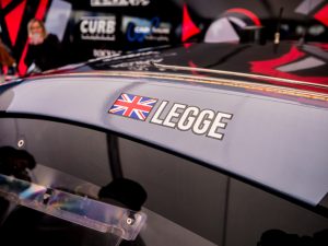Katherine Legge's name painted on her race car
