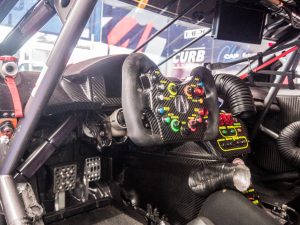 The cockpit of an Acura GTD race car