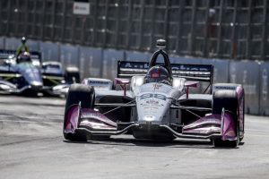 DETROIT, MI - JUNE 02: Marco Andretti drives the #98 Honda indy car on the track during the Chevrolet Detroit Grand Prix presented by Lear IndyCar race on June 2, 2018 in Detroit, Michigan.