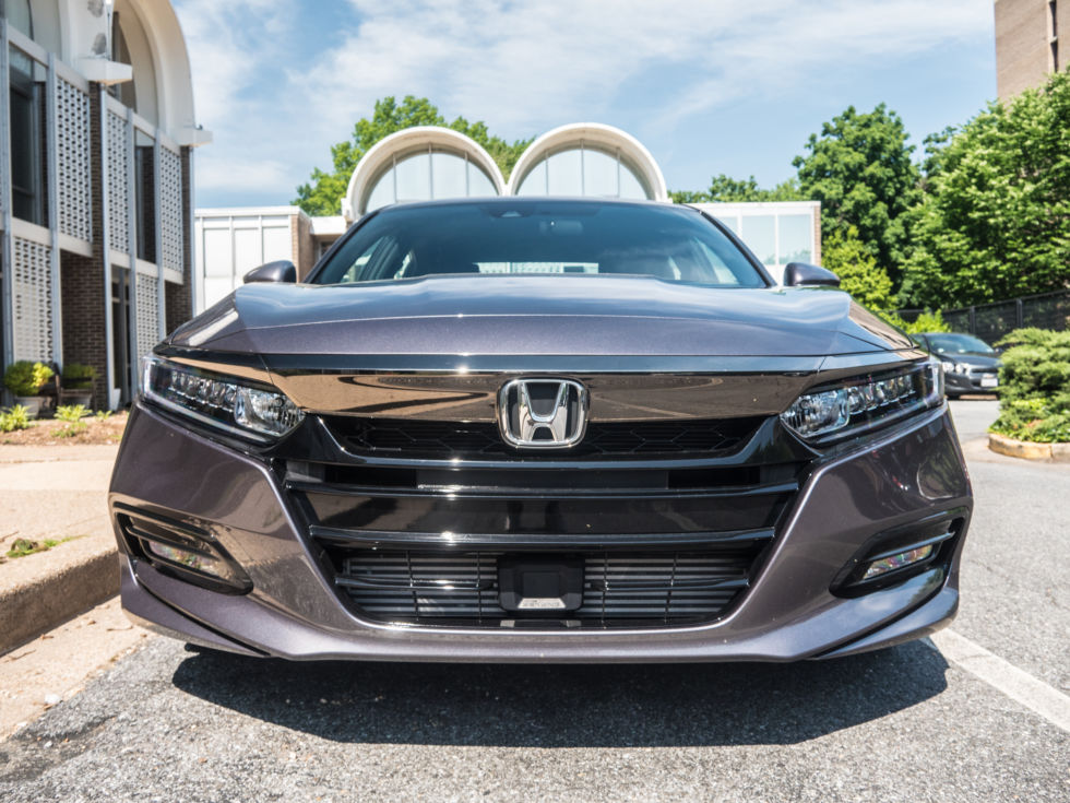 The front of the new Accord looks like someone forgot to fit a piece of trim at the factory. But that void lets you see the radar sensor that enables part of the Honda Sensing ADAS suite.