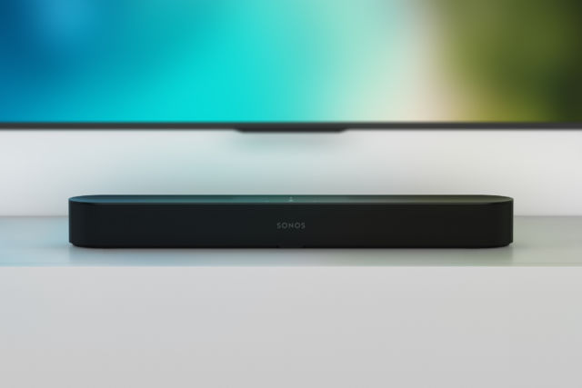 Here's the Sonos Beam. There isn't a ton going on from a design standpoint, which is probably for the best for a thing that's meant to sit under your TV.