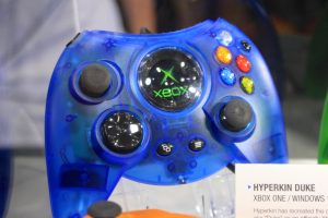 A replica Xbox Duke controller
