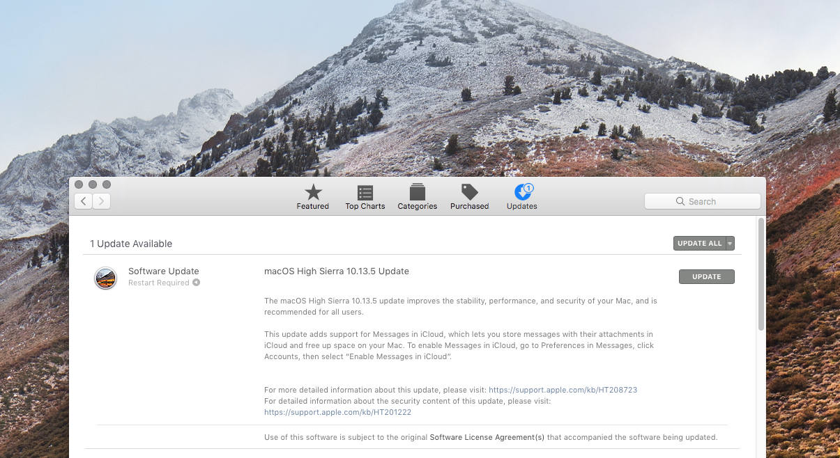 apple macos high sierra update