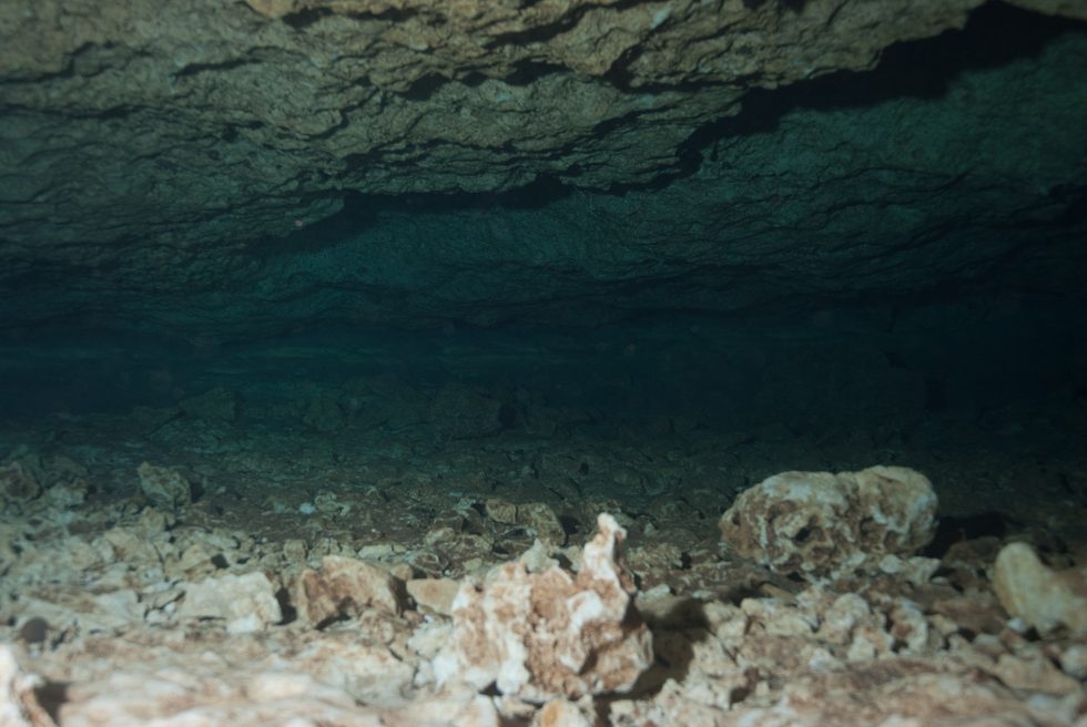 A narrow area in a karstic limestone cave similar to the one in Thailand. If you look at that and think "I want to go to there!" then you might be a cave diver.