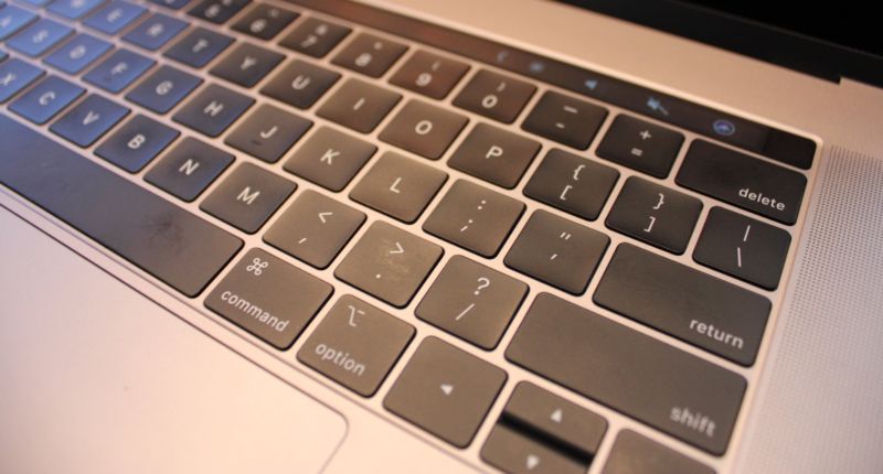 The keyboard on the MacBook Pro