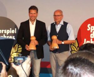 Warsch and Kiesling accepting their awards in Berlin.