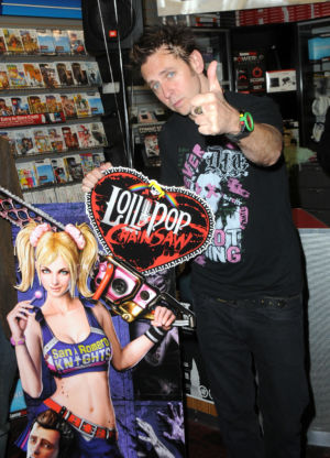 WEST HOLLYWOOD, CA - JUNE 11: Writer/director James Gunn participates in the Warner Bros. Interactive Entertainment And Grasshopper Manufactures <em>Lollipop Chainsaw</em> Launch Party held at GameStop on June 11, 2012 in West Hollywood, California.