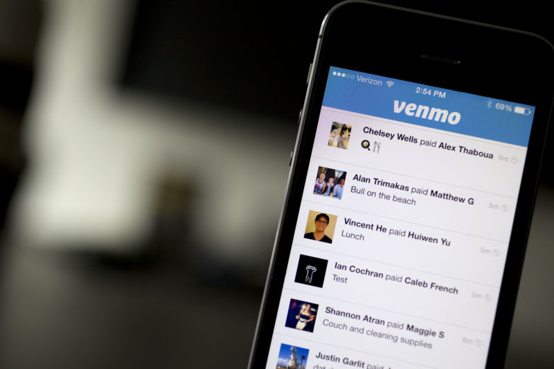 The Ebay Inc. Venmo application (app) is arranged for a photograph on an Apple Inc. iPhone 5s in Washington, D.C., U.S., on Friday, Aug. 22, 2014.