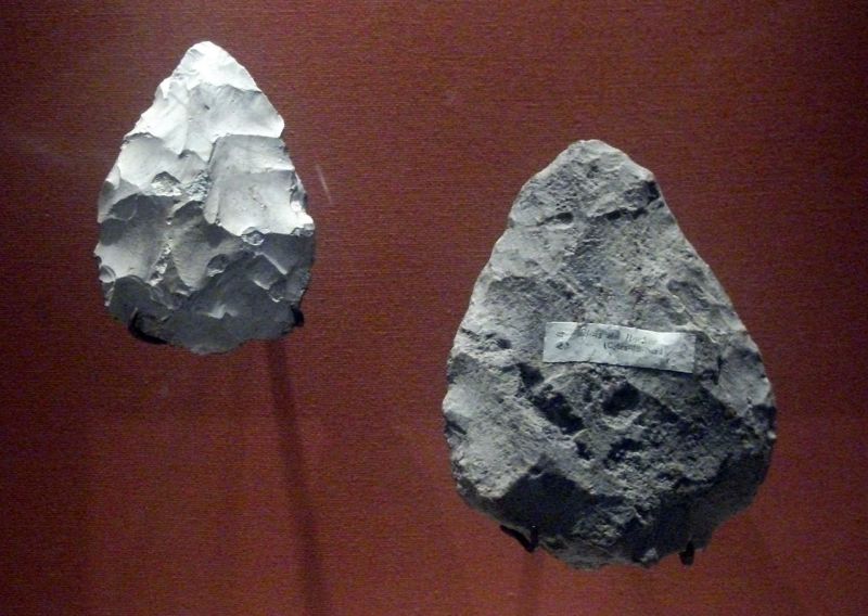 Neanderthals used stone hand axes, or bifaces, like these, along with chunks of pyrite, to light fires.