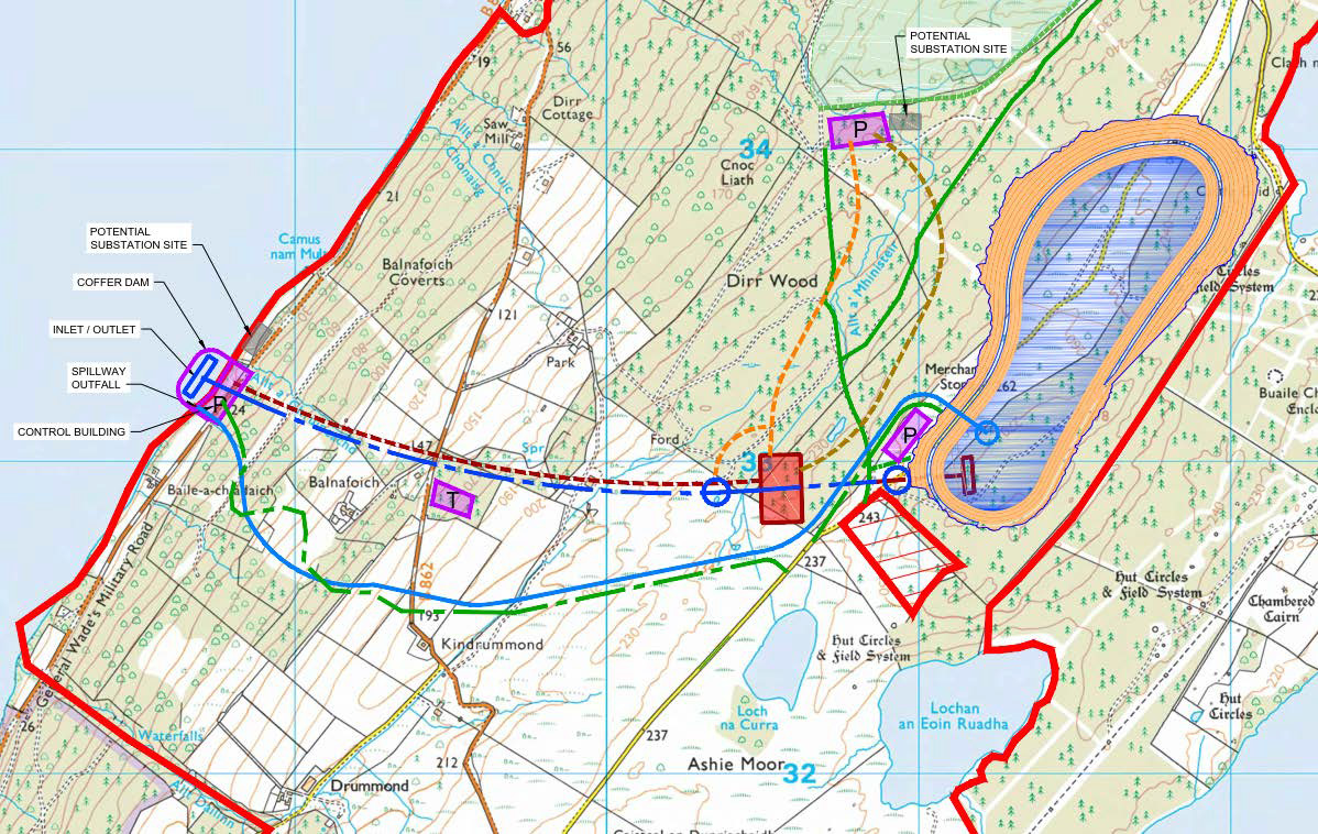 A map of the proposed location for this pumped storage project.