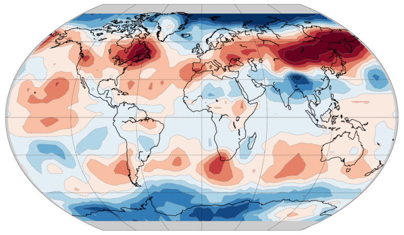 Fingerprints of climate change during Earth's hottest month