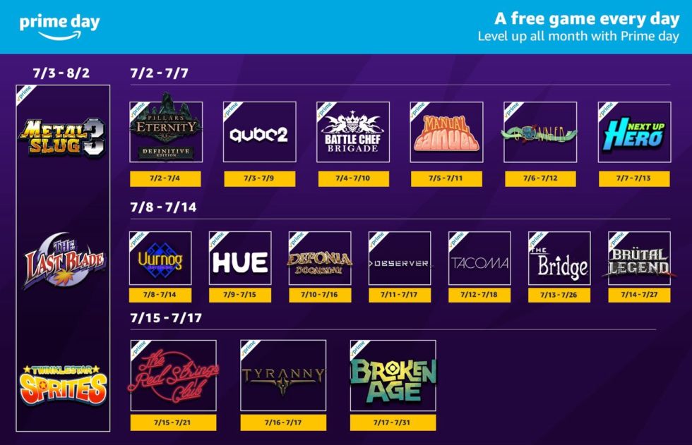 Starting today and running for the next two weeks, here's every game you can claim as a paying Amazon Prime user via the Twitch Prime service.