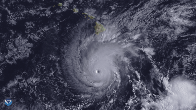 Hurricane Lane on Wednesday afternoon, approaching the Hawaiian Islands.