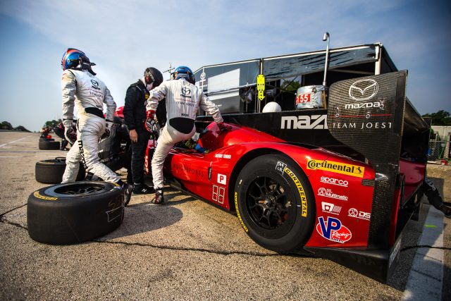 The #55 Mazda race car at Road America