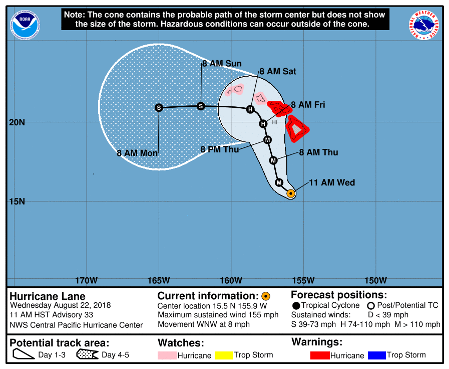 Hurricane Lane likely to skirt Hawaiian islands, but flooding probable