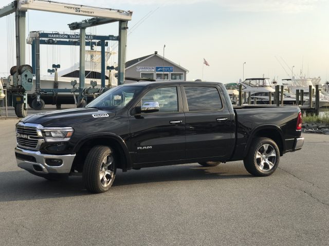 The '19 RAM 1500 Laramie edition doesn't handle like a boat, but it sure can pull one—in style.