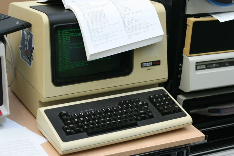 A VT100 remote terminal, which is basically the same thing as Windows Remote Desktop.