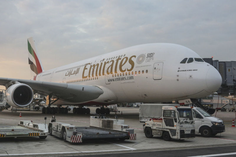 An Emirates Airbus A380. 