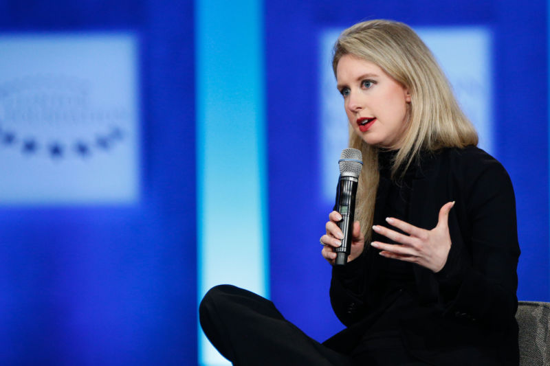 Theranos founder Elizabeth Holmes speaks on stage during the closing session of the Clinton Global Initiative 2015 on September 29, 2015, in New York City.