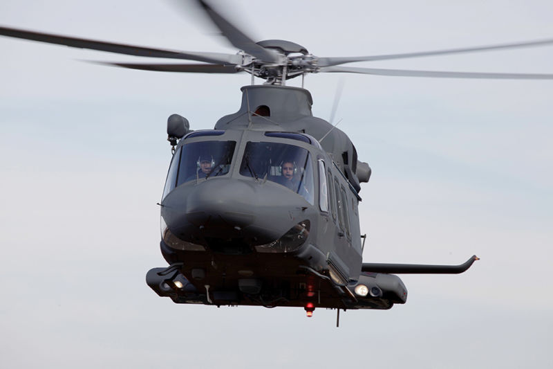 A military version of the Leonardo AW139 flown by the Qatar Emiri Air Force. A US version, built in partership with Boeing, has won the US Air Force's nuclear security helicopter competition.