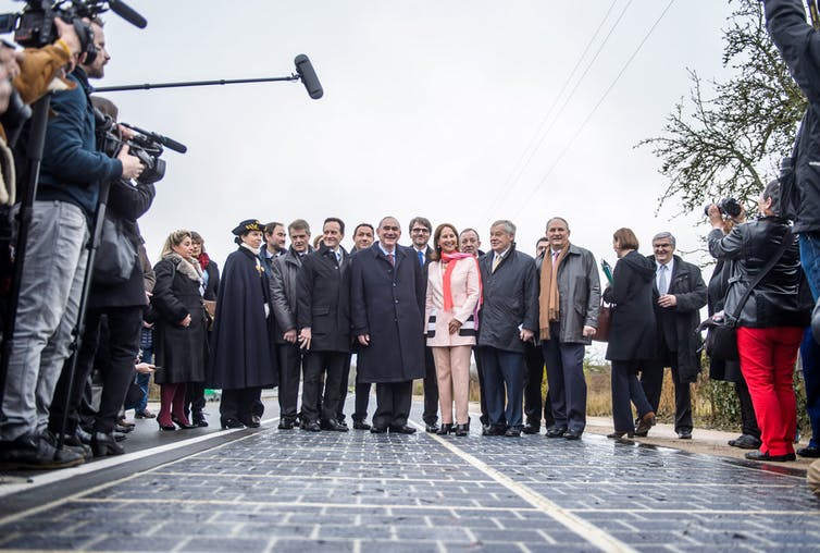 The solar road is unveiled in Tourouvre au Perche.