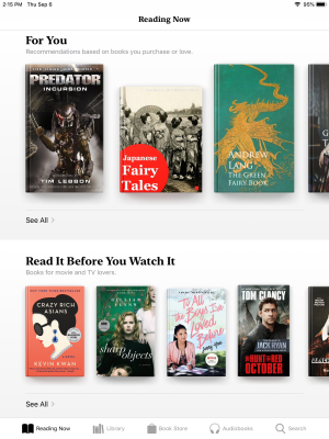 Books in iOS 12 on an iPad