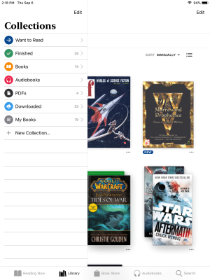 Books in iOS 12 on an iPad