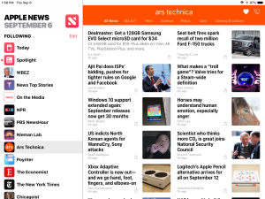 News in iOS 12 on an iPad