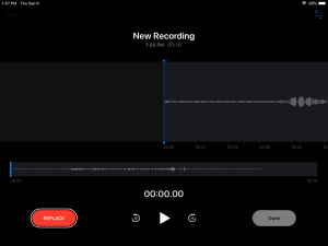 Voice memos in iOS 12 on an iPad