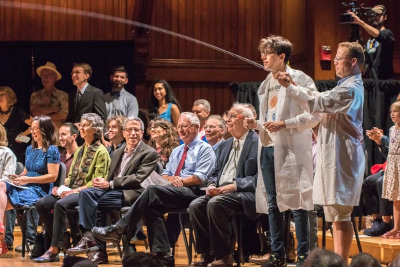 A "Moment of Science" from the 2017 Ig Nobel ceremony featured a demonstration of wave phenomena.