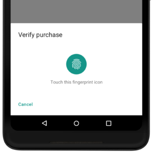 Google's demo of the in-screen fingerprint reader UI.