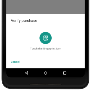 Google's demo of the in-screen fingerprint reader UI.
