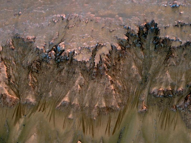 Inhospitable landscape of Mars.