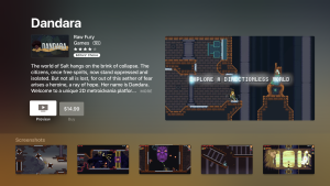 A game's store page in the Apple TV app store.