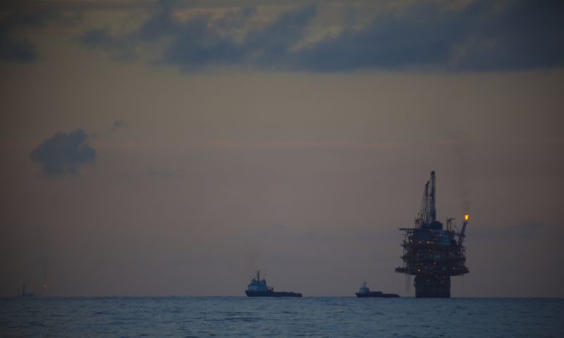 An offshore oil rig