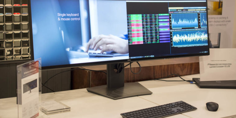 photo of Dell’s newest monitor is a 49-inch, dual QHD, curved behemoth image