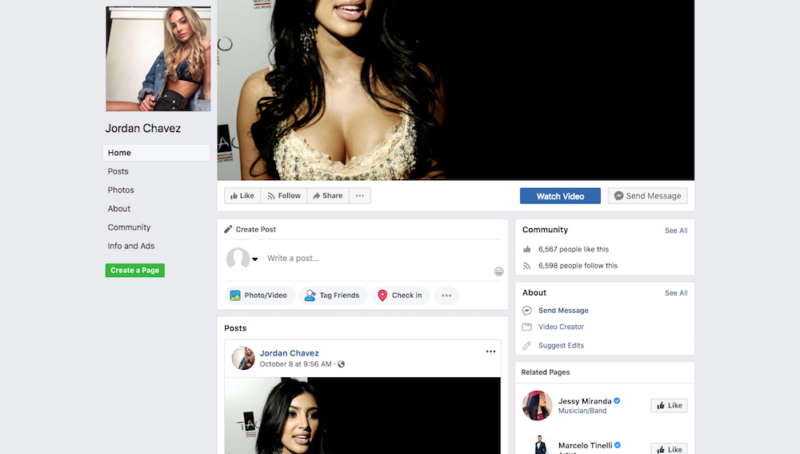 A partial screenshot of one of the profiles pushing an adult dating scam on Facebook.