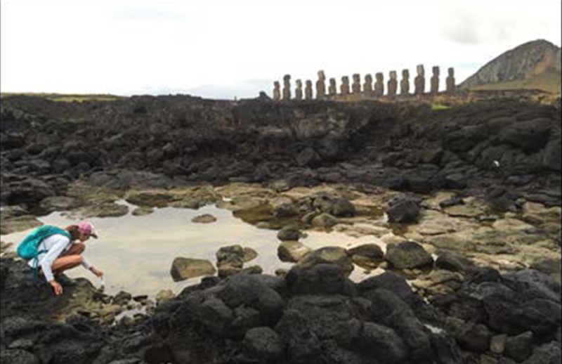 Photograph of freshwater pool near the coast of Easter Island