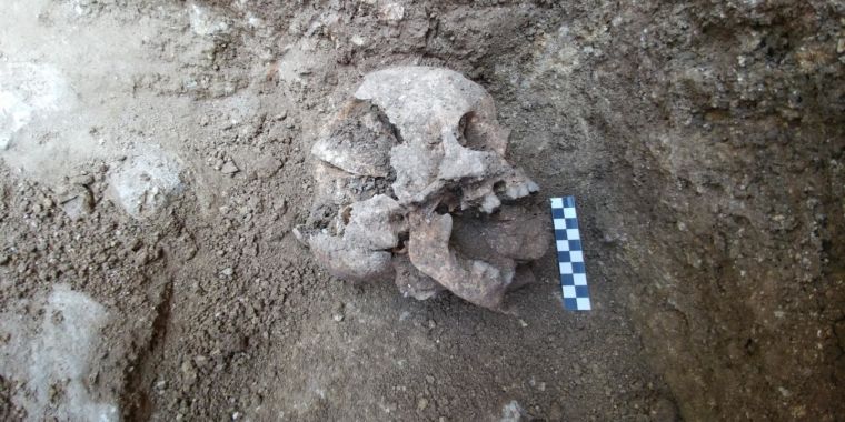 photo of Fifth-century child’s skeleton shows evidence of “vampire burial” image